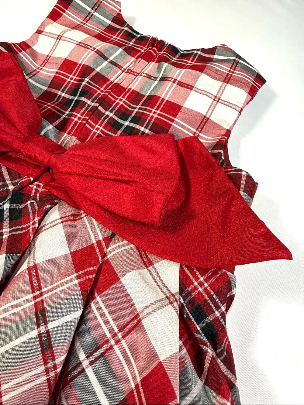 GYMBOREE Girls Holiday Cheer Plaid Tartan Party Dress 5 Christmas‎ Tulle Red Bow